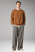 Men's Textured Sweatpants with a Relaxed Fit and Streetwear Style