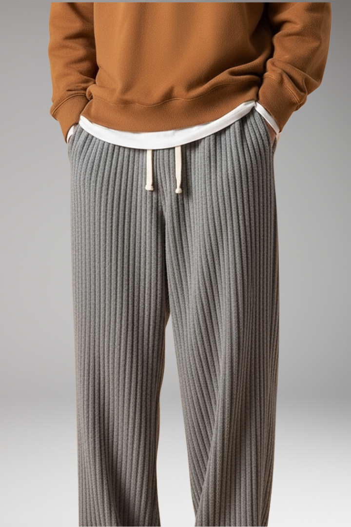 Men's Textured Sweatpants with a Relaxed Fit and Streetwear Style