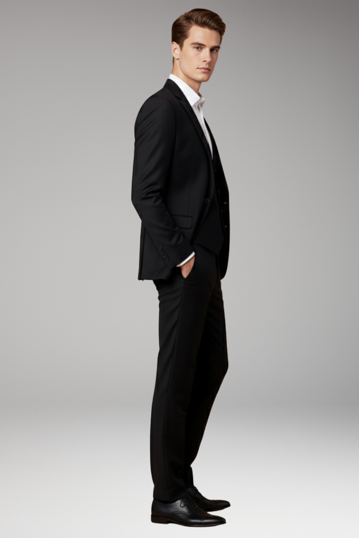 Men's Three-Piece Suit with Vest and Pants