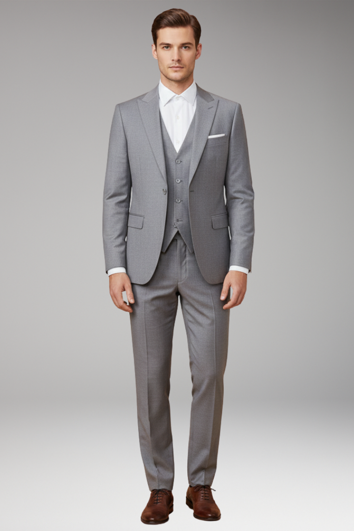 Men's Three-Piece Suit with Vest and Pants