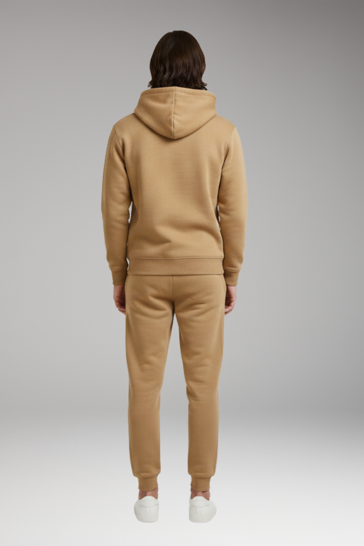 Men's Tracksuit Set with Pull-On Hoodie and Tapered Joggers