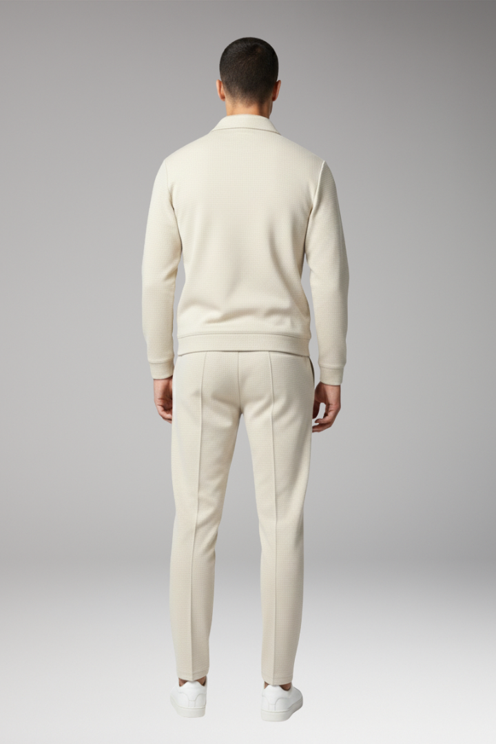 Men's Tracksuit Set with Zip Jacket and Tapered Trousers