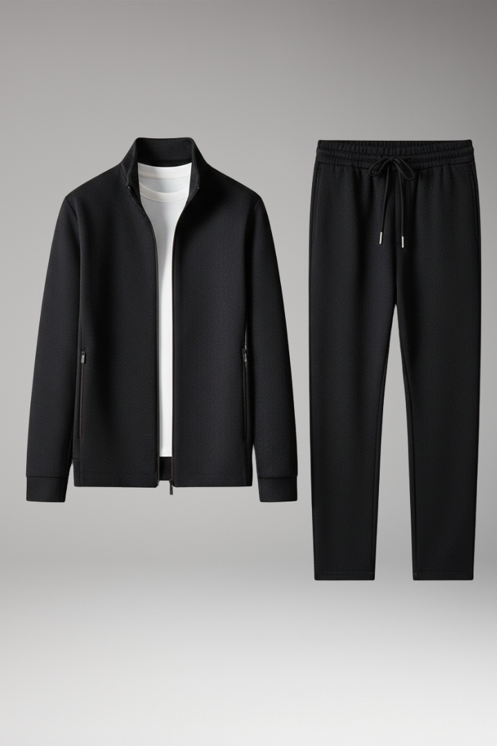 Men's Tracksuit with Zip Jacket and Straight Trousers