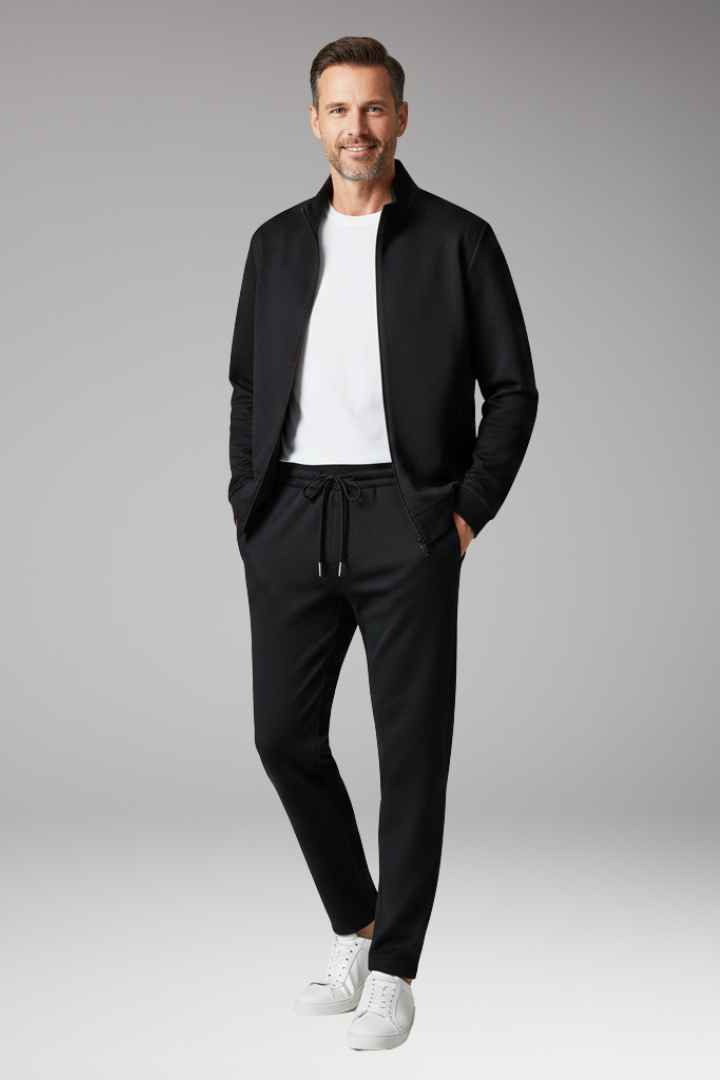 Men's Tracksuit with Zip Jacket and Straight Trousers