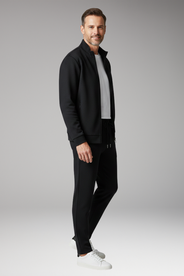 Men's Tracksuit with Zip Jacket and Straight Trousers