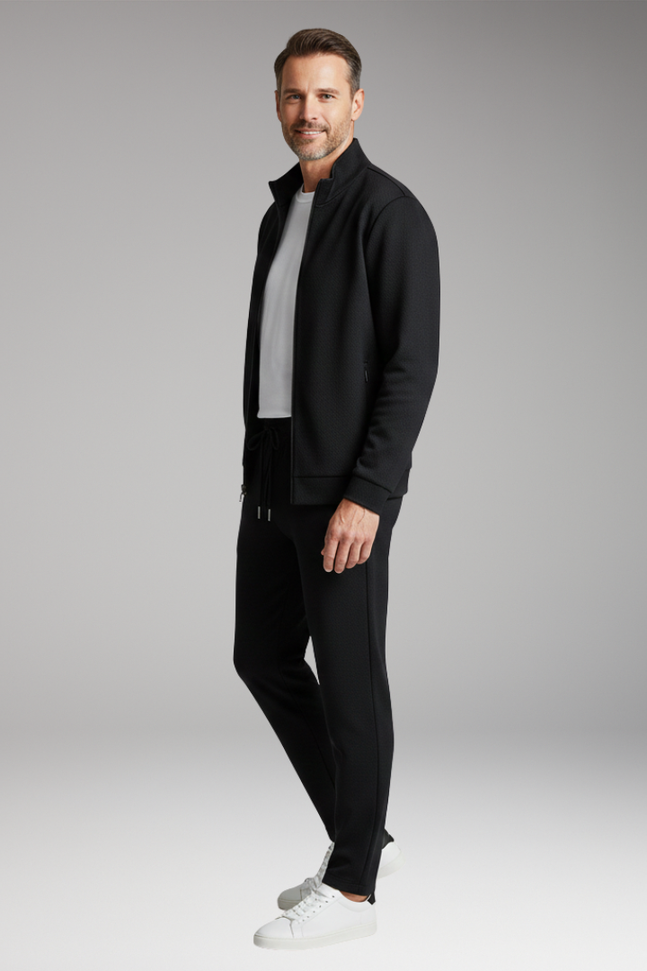 Men's Tracksuit with Zip Jacket and Straight Trousers