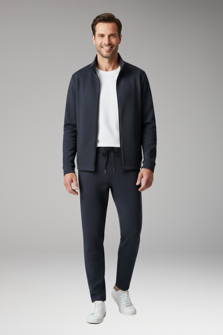 Men's Tracksuit with Zip Jacket and Straight Trousers