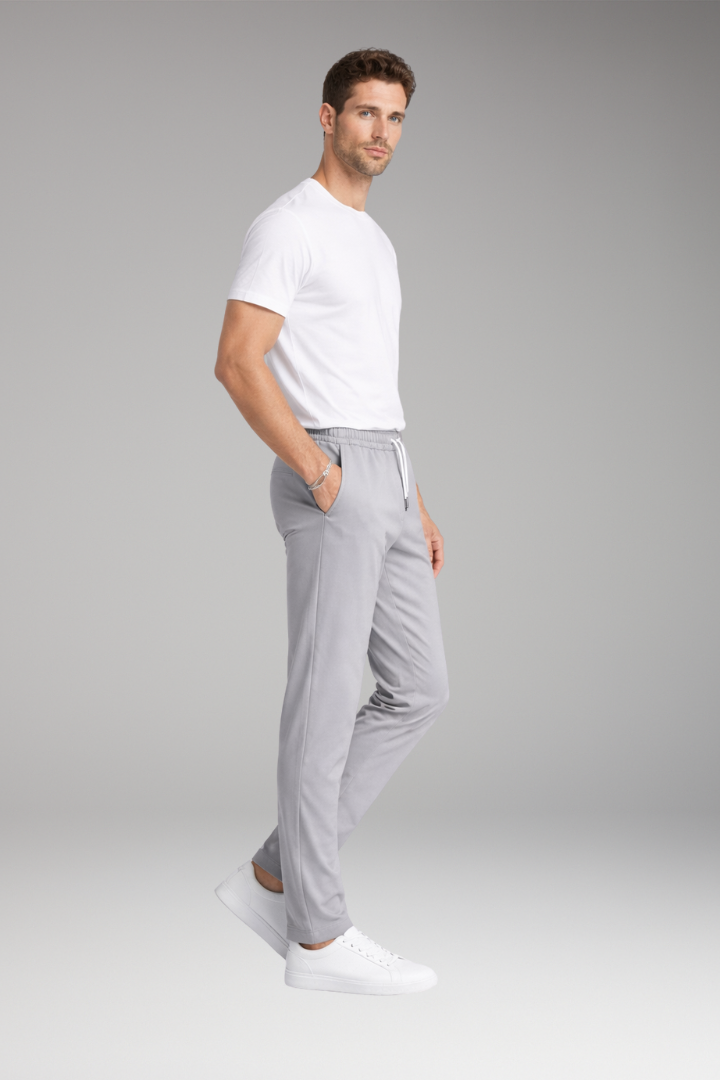 Men's Trousers with Elastic Waist and Drawstring Closure