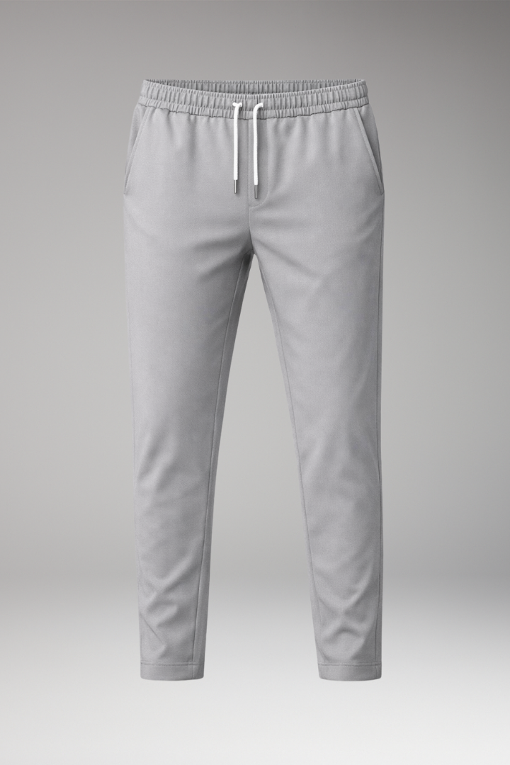 Men's Trousers with Elastic Waist and Drawstring Closure