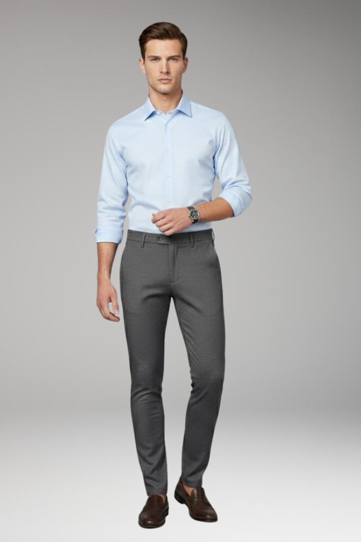 Men's Trousers with Fitted Cut and Stretch