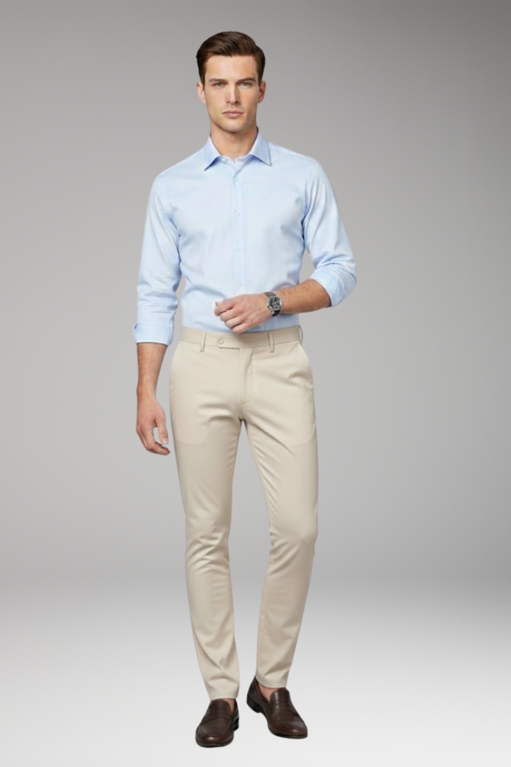 Men's Trousers with Fitted Cut and Stretch