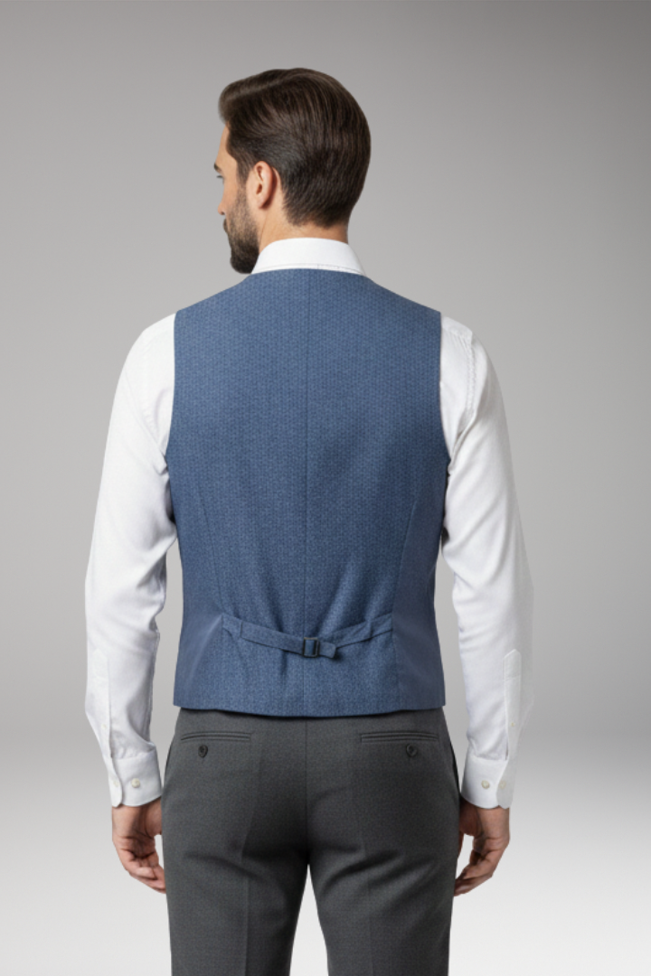 Men's Vest with V-Neck and Button Closure