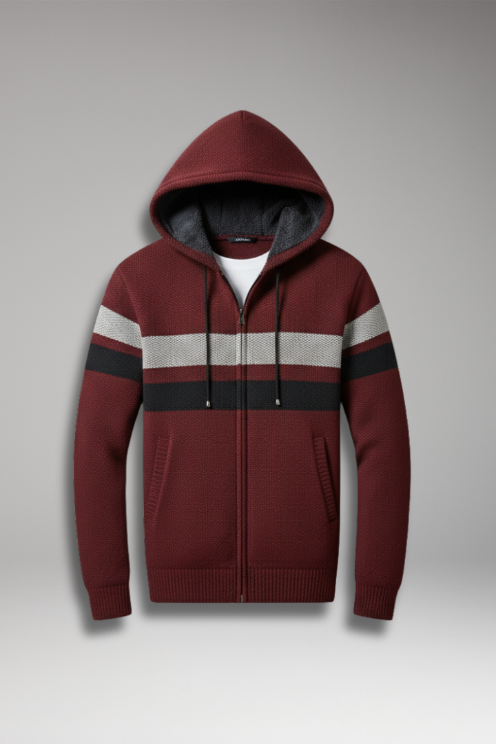 Men's Jacket with Hood and Zip Closure