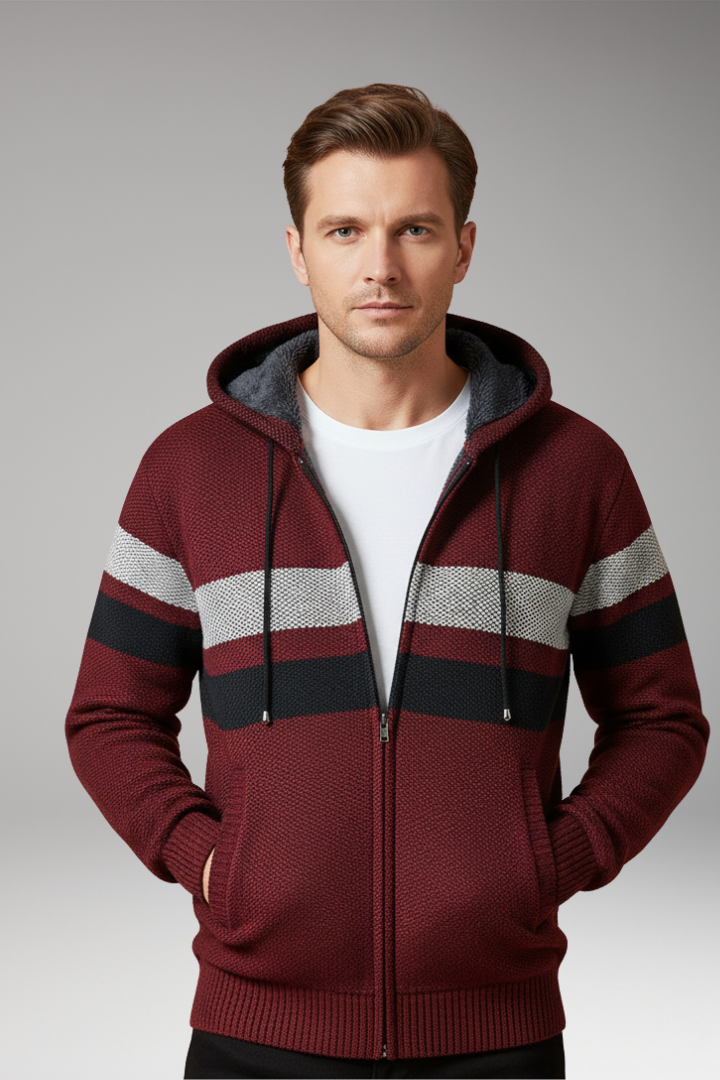 Men's Jacket with Hood and Zip Closure