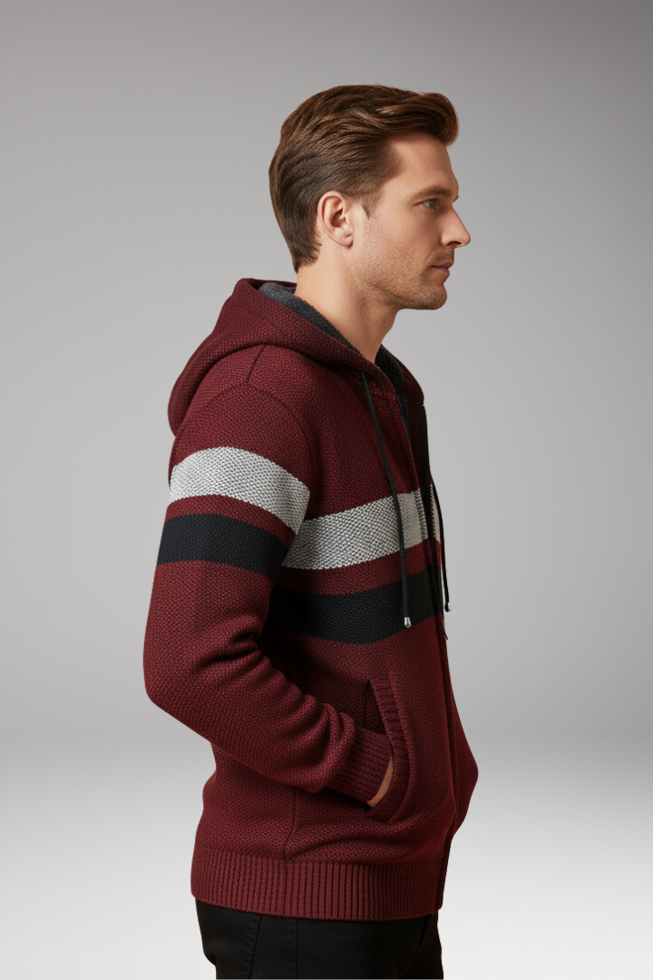 Men's Jacket with Hood and Zip Closure