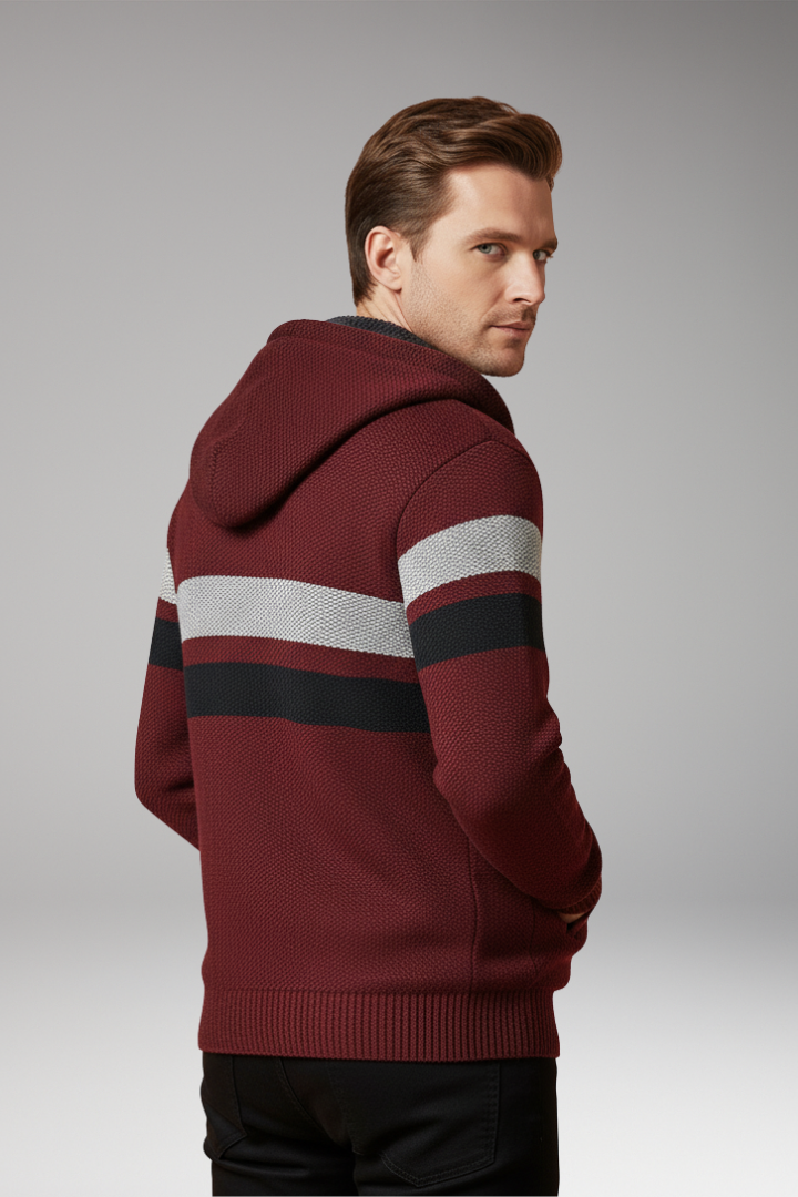 Men's Jacket with Hood and Zip Closure