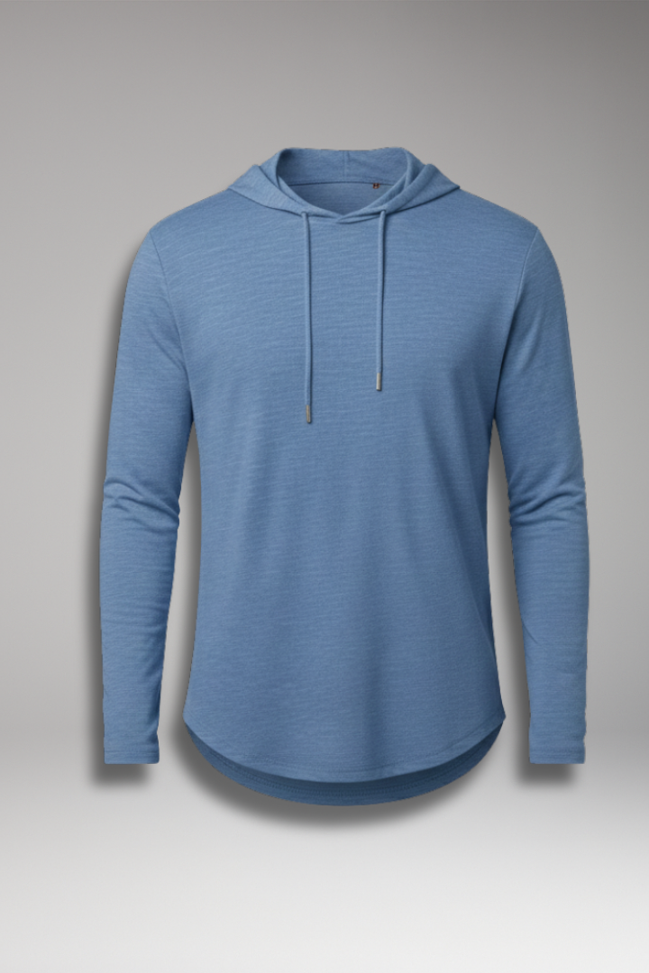 Men's Outdoor Hoodie with Drawstring Hood and Front Pocket