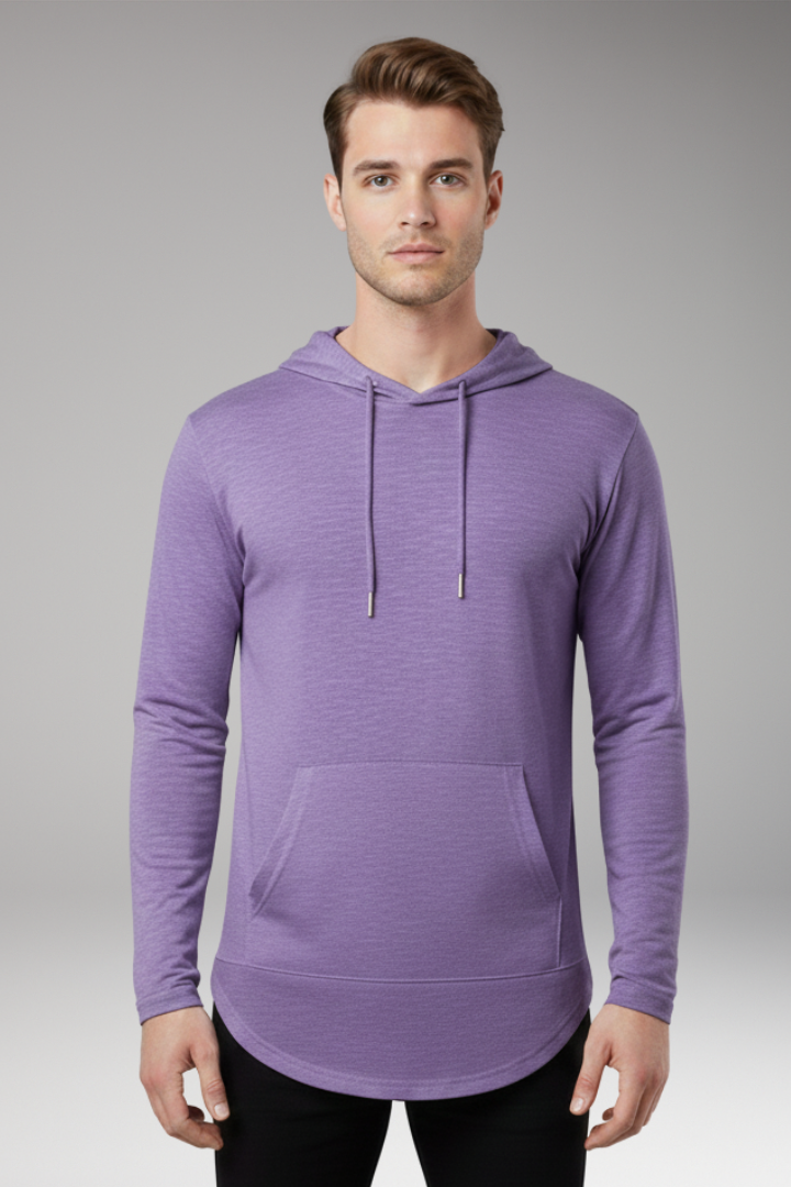 Men's Outdoor Hoodie with Drawstring Hood and Front Pocket