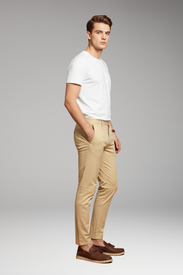 Men's Slim-Fit Trousers with Tapered Ankle