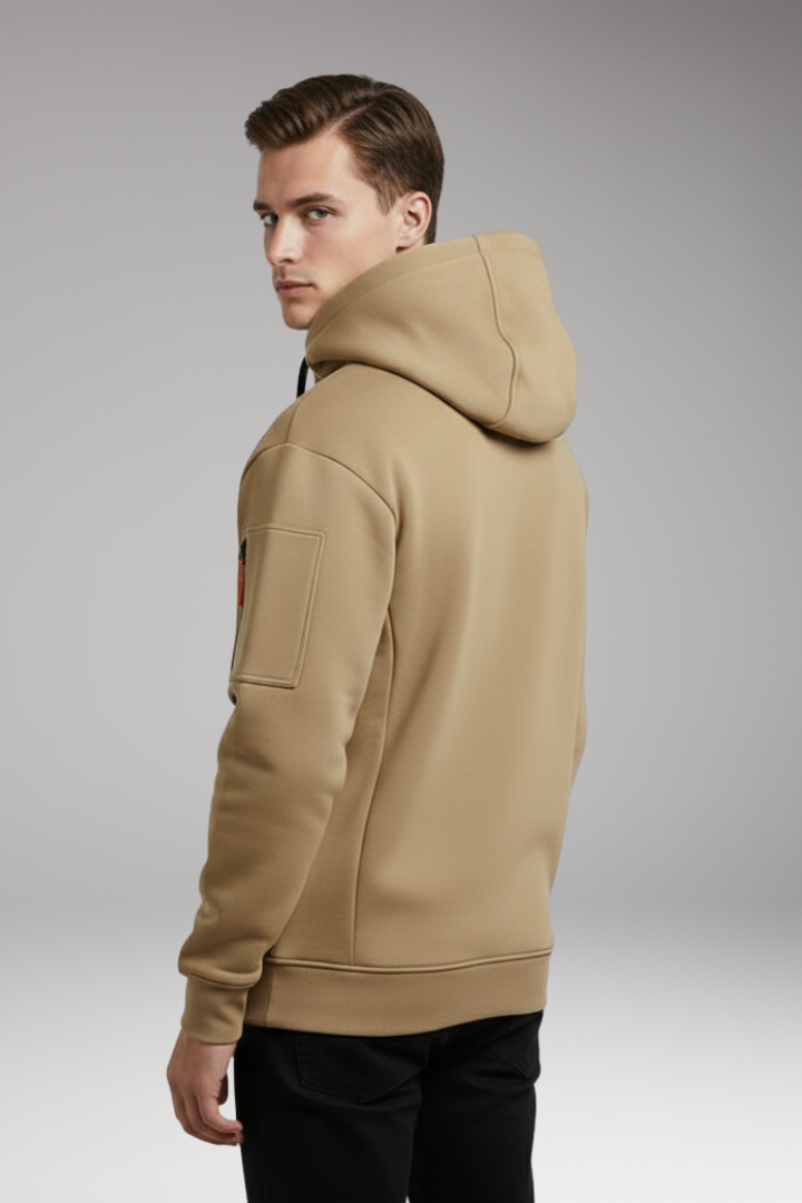 Men's Sports Hoodie with Multiple Pockets and Drawstring Hood