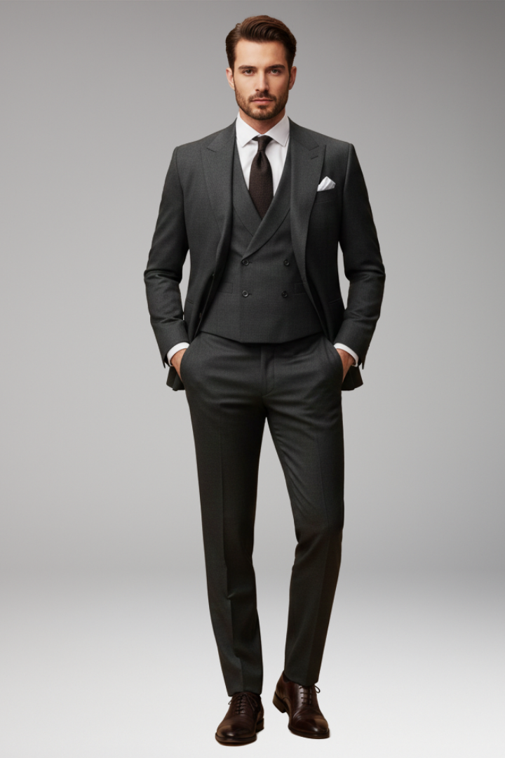 Men's Suit Set with Jacket and Vest