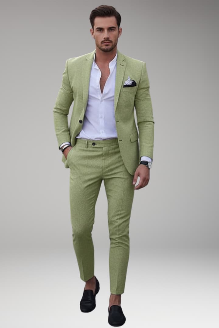 Men's Suit with Blazer and Straight-Leg Pants