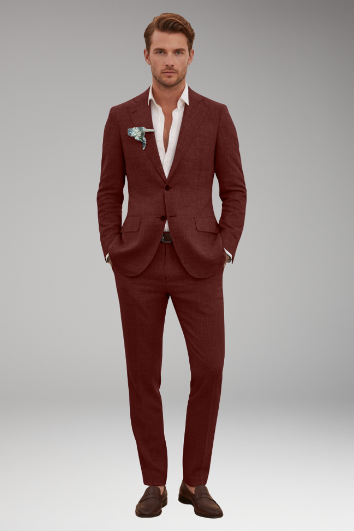 Men's Two-Piece Suit with Jacket and Trousers