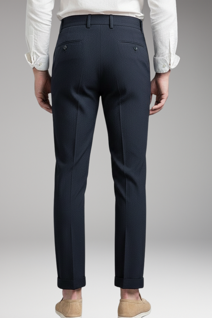 Men's Work Pants with Pleated Front and High Waist