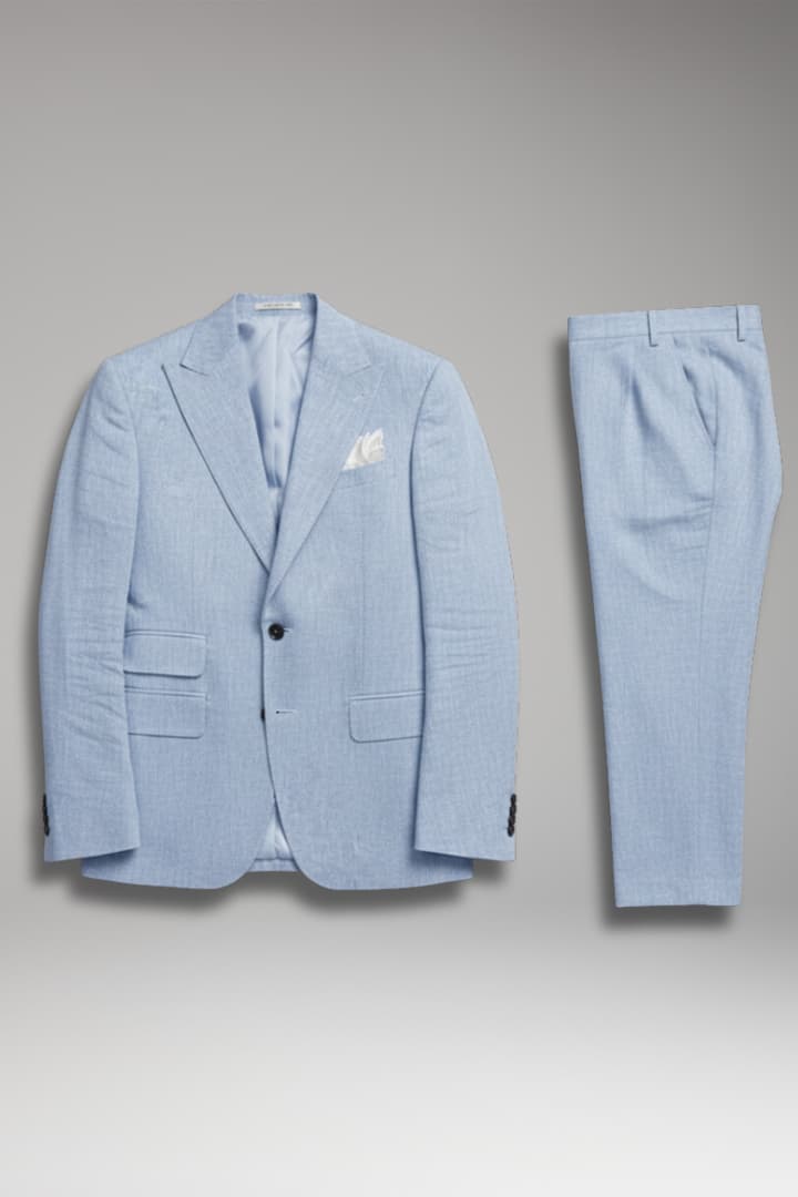 Men's Two-Piece Suit Set with Structured Blazer