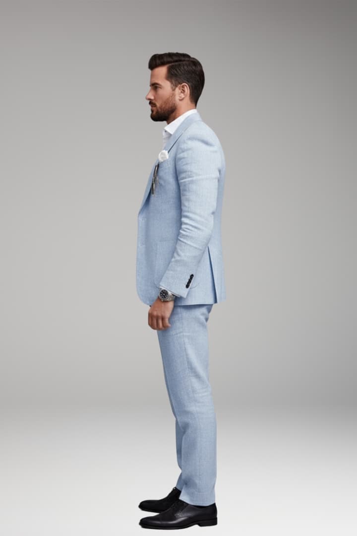 Men's Two-Piece Suit Set with Structured Blazer