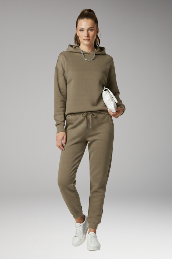 Women's Jogging Pants with Adjustable Waist and Ribbed Cuffs