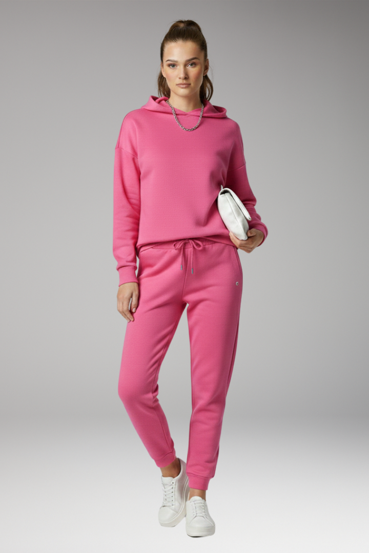 Women's Jogging Pants with Adjustable Waist and Ribbed Cuffs