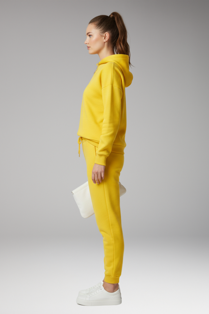 Women's Jogging Pants with Adjustable Waist and Ribbed Cuffs