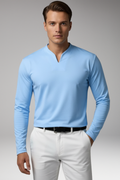 Men's V-Neck Shirt with Buttonless Design