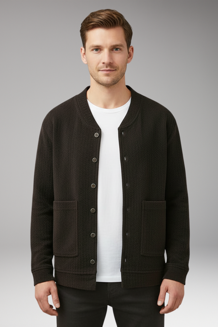 Men's Corduroy Jacket with Buttons and Pockets
