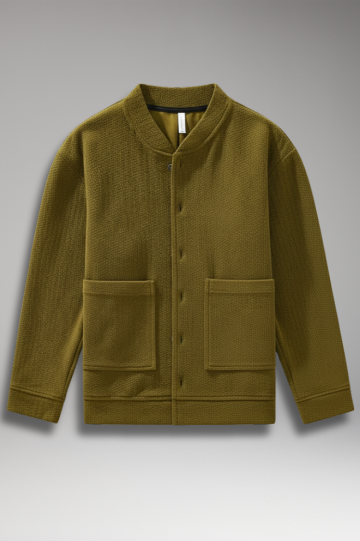 Men's Corduroy Jacket with Buttons and Pockets