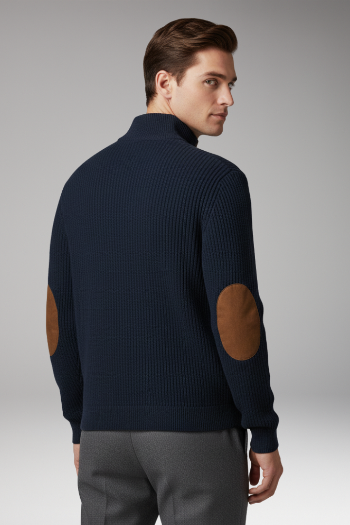 Men's Sweatshirt with Stand Collar and Long Sleeves